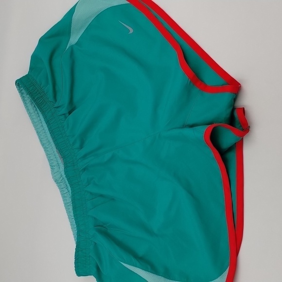 Nike Dri-Fit Running Shorts Size Medium Green/Red - Picture 1 of 9